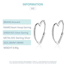 Load image into Gallery viewer, 9.25 Silver Heart Hoop Earring