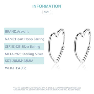 9.25 Silver Heart Hoop Earring