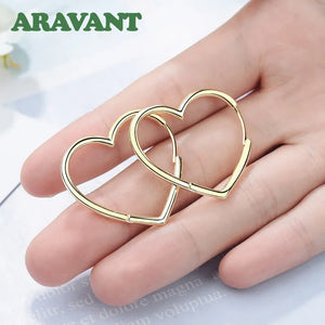 9.25 Silver Heart Hoop Earring