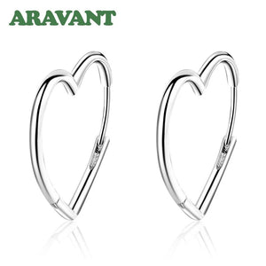 9.25 Silver Heart Hoop Earring