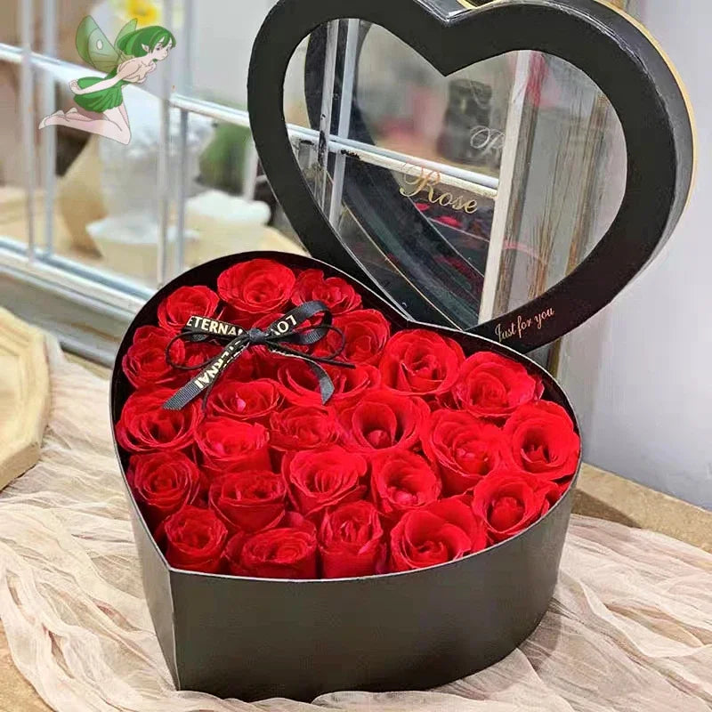 Rose Gift Box Artificial Eternal Rose Bouquet Forever Red Rose Valentine Day Gift Christmas Birthday Wedding