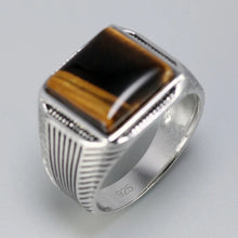 Load image into Gallery viewer, 9.25 Ring With Tiger Eyes Fine Jewelry