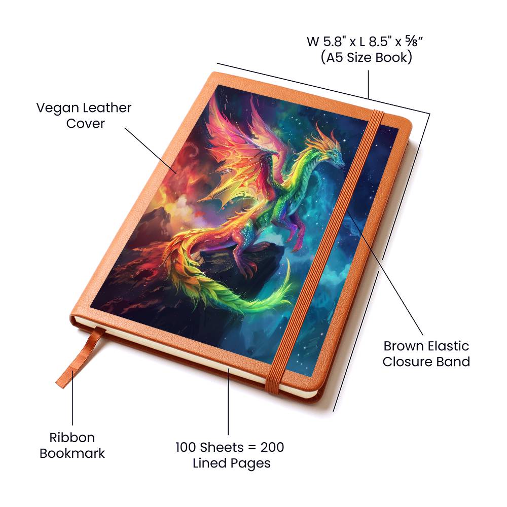 Magical Dragon Graphic Leather Journal