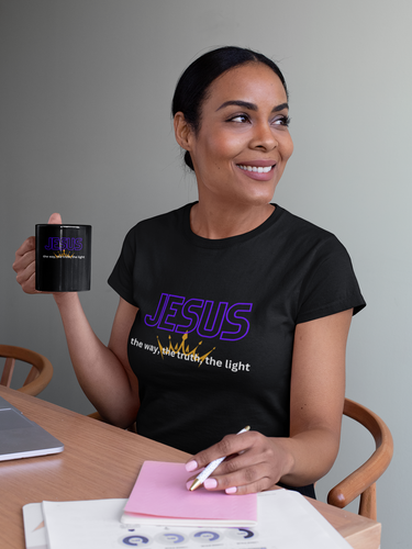 JESUS Black Mug, 15oz